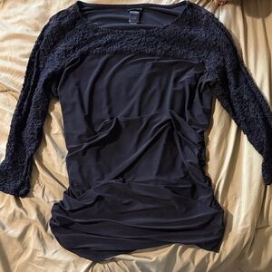 Elegant Black Lace Women's Blouse